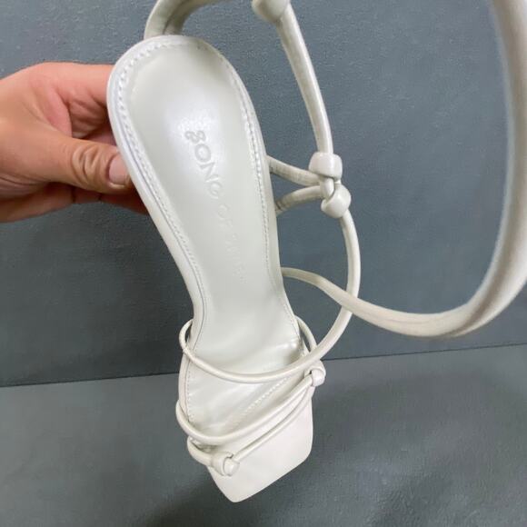 SONG OF STYLE Noelle Strappy Block Heels 3.5" in‎ Ivory Summer Knot Details - Picture 14 of 16